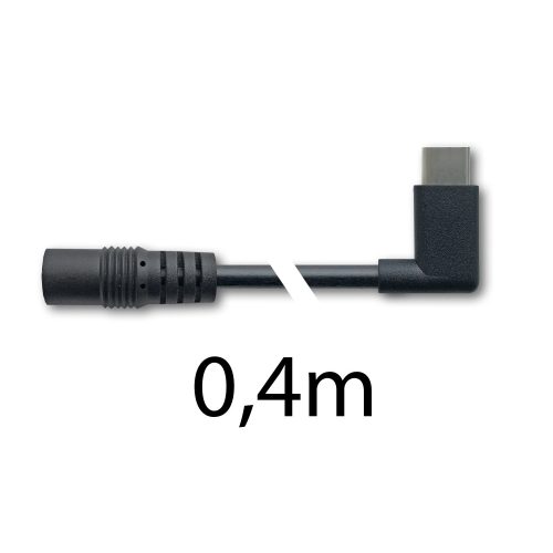 DC 1.35 -> USB-C 90º kábel 0,4m