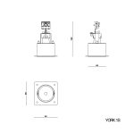 YORK 1 S PRÉMIUM süllyesztett elgipszelhető lámpatest